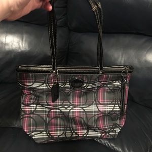 Coach Signature tartan bag